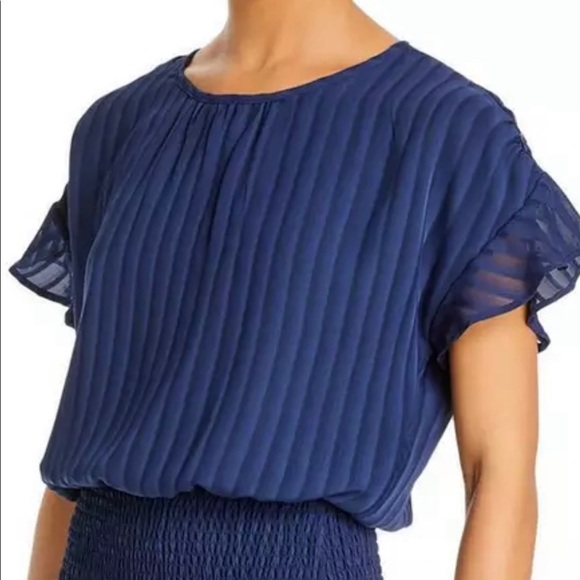 Aqua Smocked Short Sleeve Mini Dress SZ L NWT - Picture 2 of 6